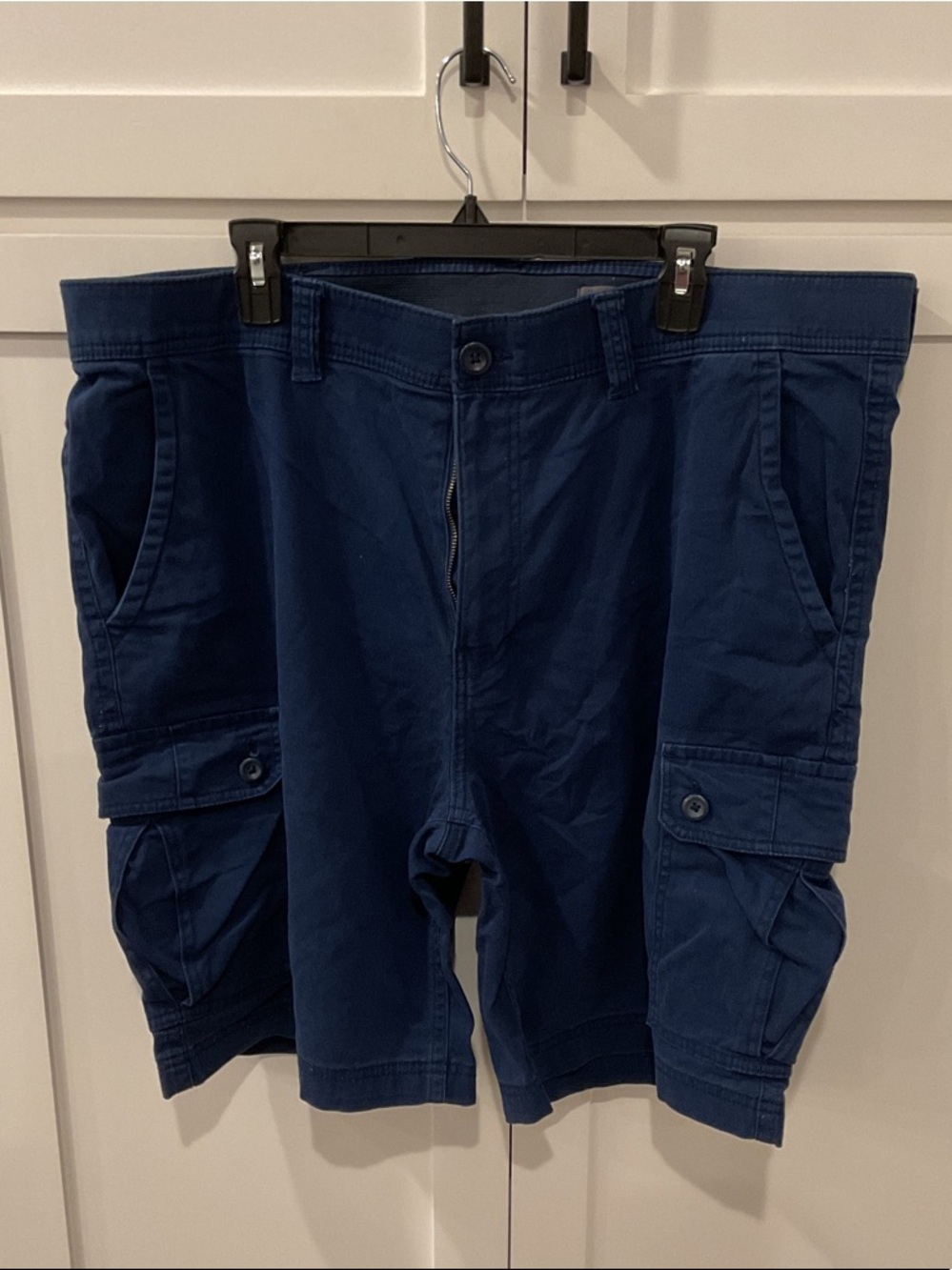 St. John's Bay Navy Cargo Shorts - Utility Pocket Design